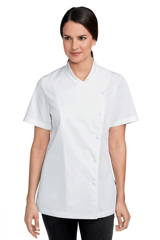 Julia Female Short Sleeves Chef Jacket -White