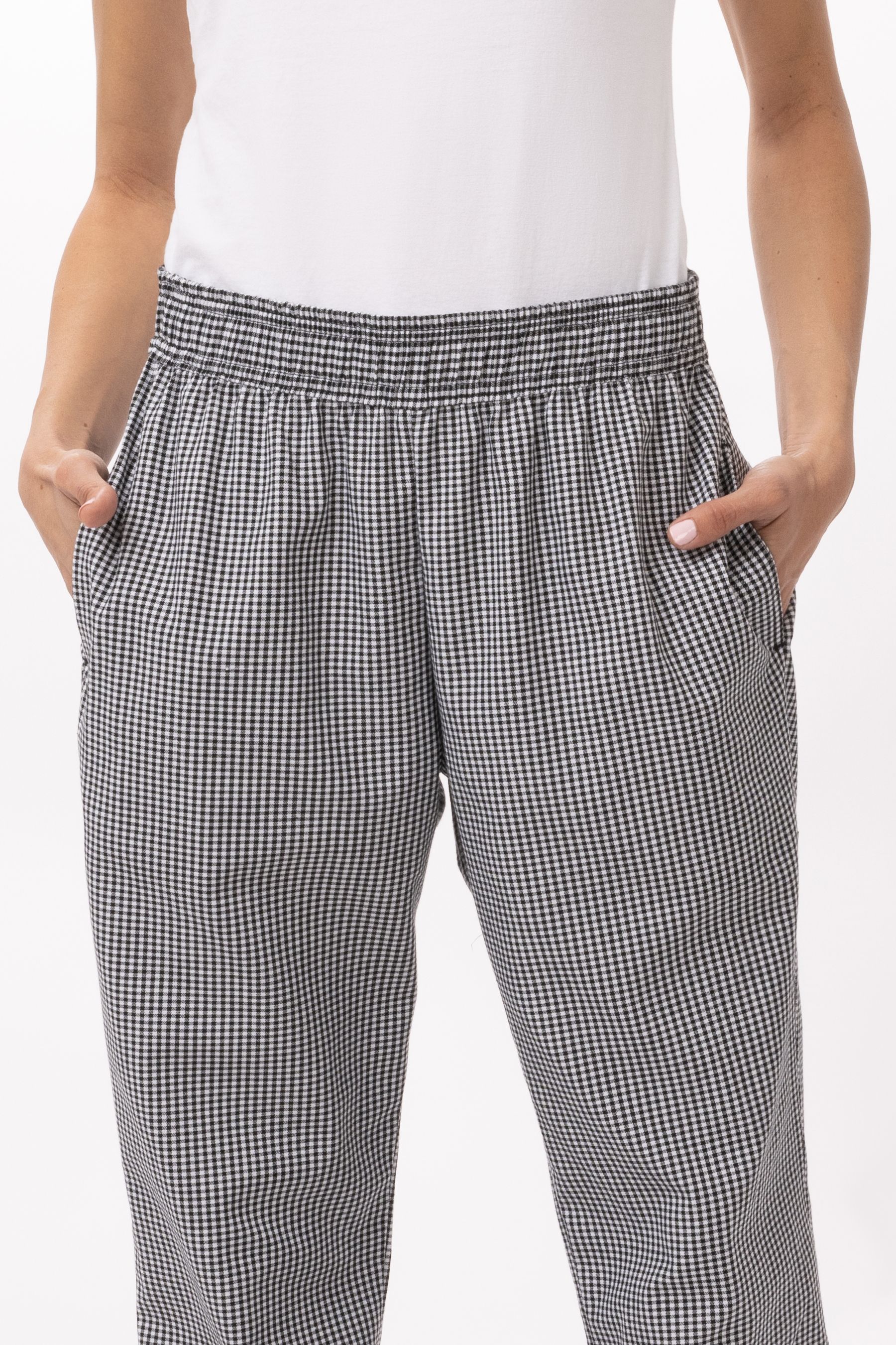 PANT-ESS-WOMENS-BAGGY-RF /BLACK AND WHITE CHECK/SMALL